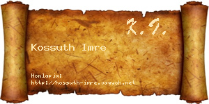 Kossuth Imre névjegykártya