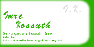 imre kossuth business card